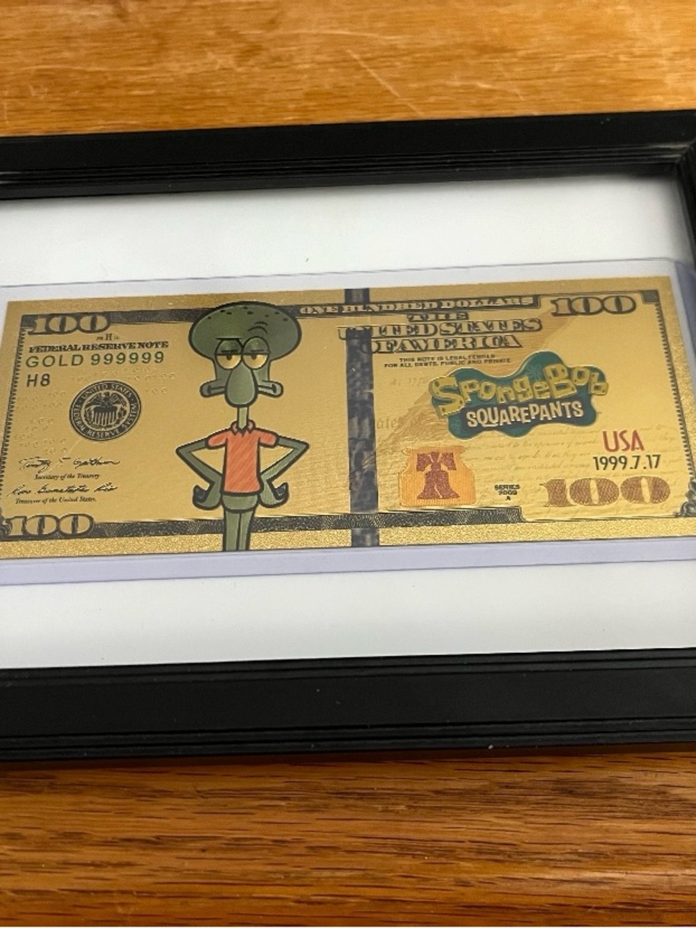SpongeBob SquarePants Gold Tone Squidward Novelty Art